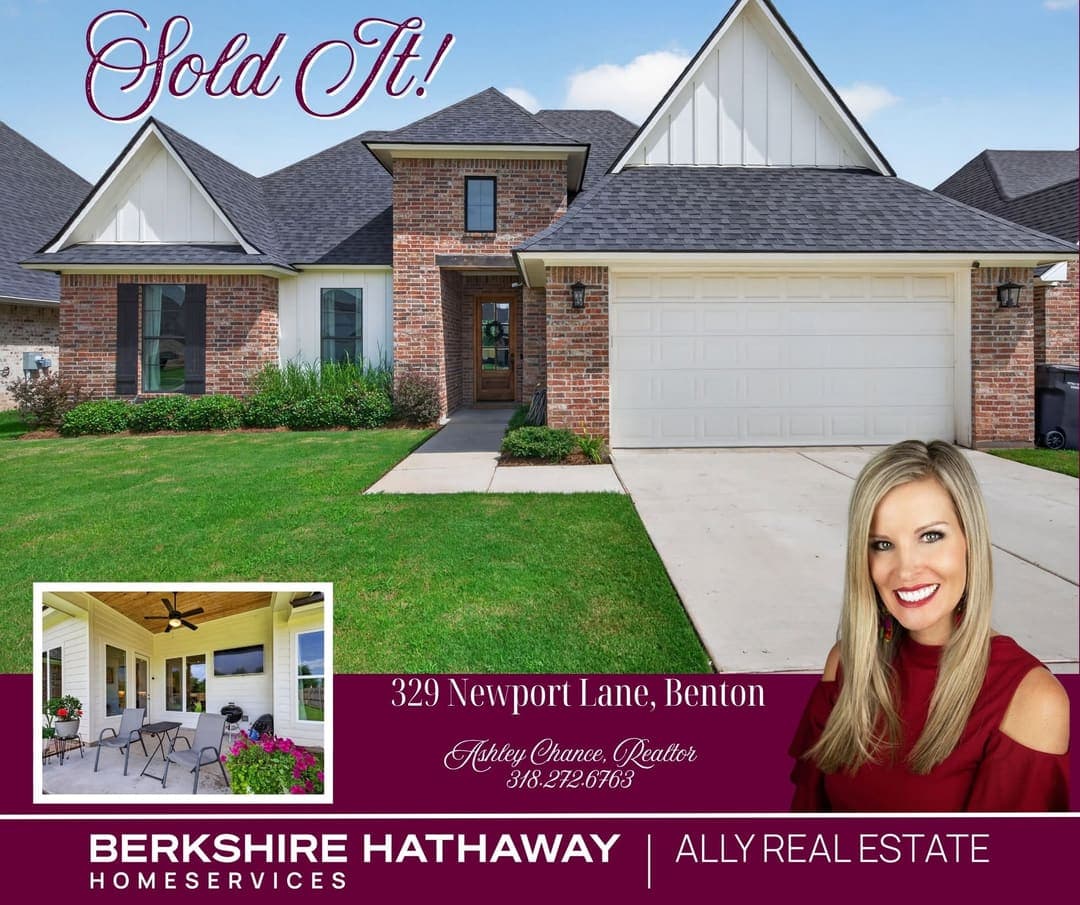 Sold marketing graphic for a Benton home represented by Ashley Chance